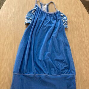 Lululemon No Limit Tank Top 4 Porcelaine Blue White Floral Print Bloomcore